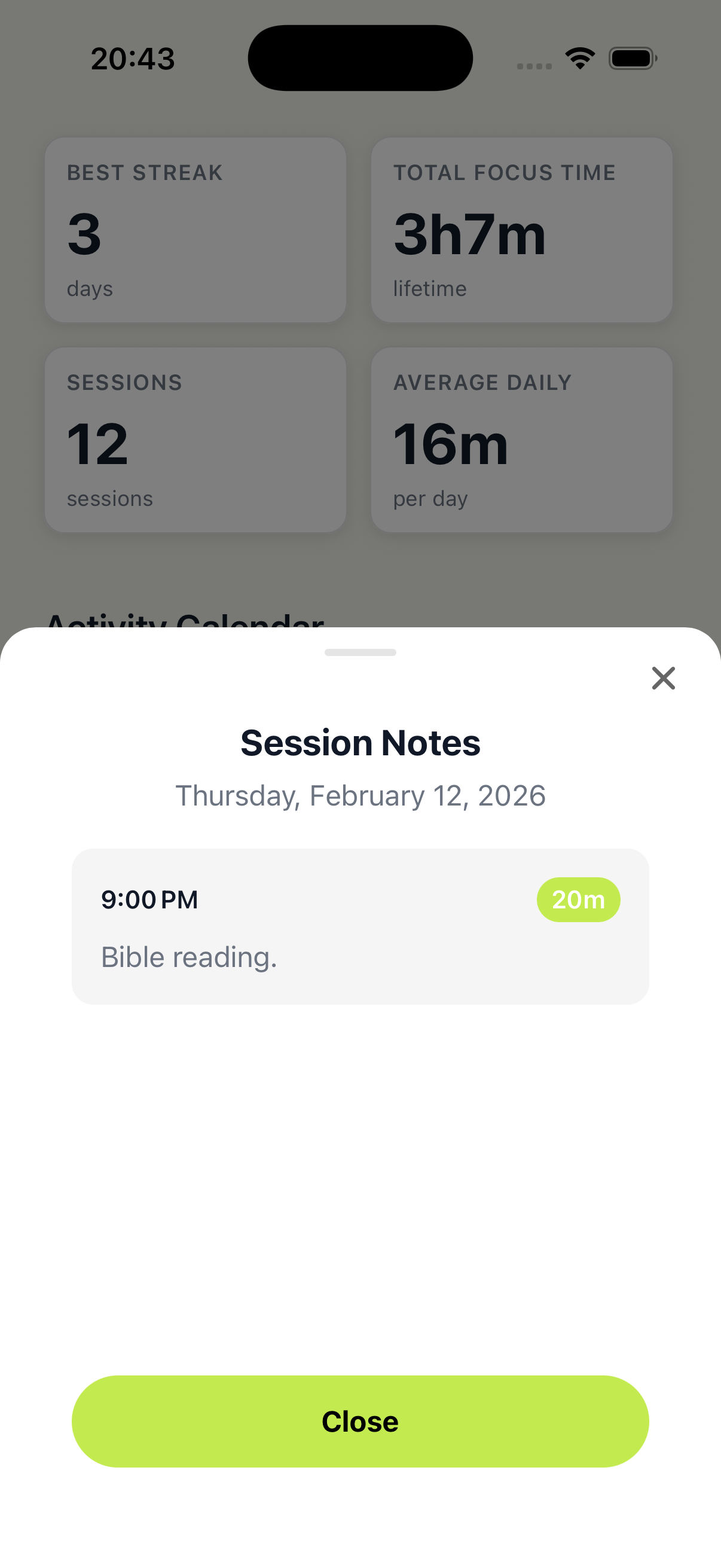 Session Notes - View your devotional notes and reflections